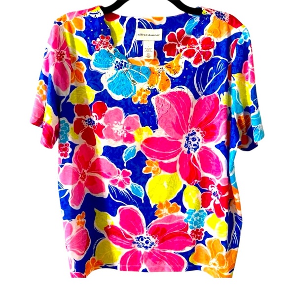 EUC ALFRED DUNNER Top, Embellishments, Lace, Floral, Sz L, Cottagecore, Artsy - Picture 10 of 11